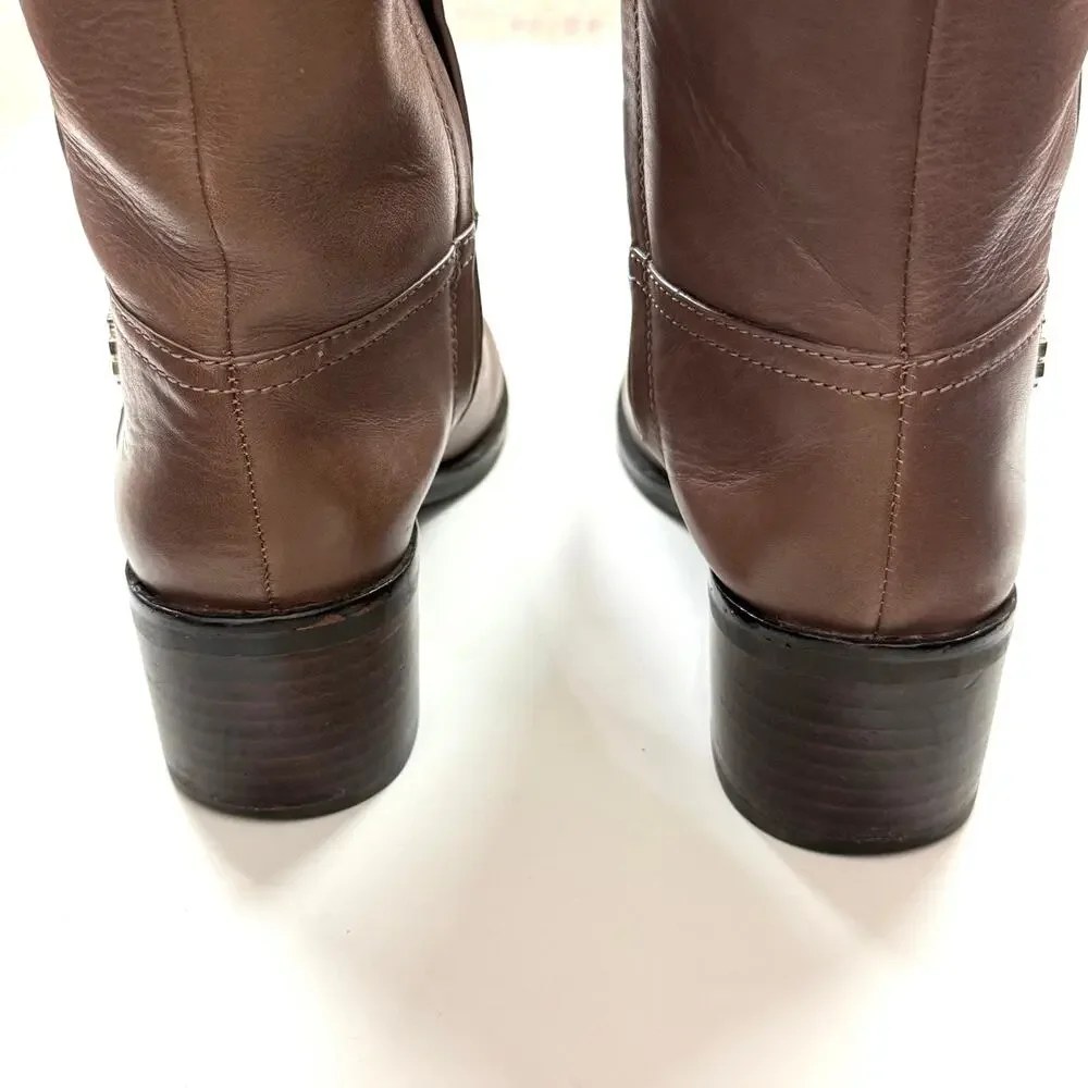 Tory Burch Fulton 55MM Boots Silky Leather in Topo Brown